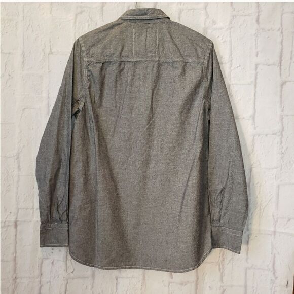 EXPRESS Casual Button-Down Shirt Gray Small - Picture 4 of 4